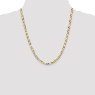 14K Open Concave Curb with Lobster Clasp Chain (Style LCR120-22)
