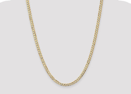 14K Open Concave Curb with Lobster Clasp Chain (Style LCR120-24)