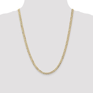14K Open Concave Curb with Lobster Clasp Chain (Style LCR120-24)