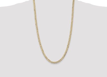 14K Open Concave Curb with Lobster Clasp Chain (Style LCR120-26)