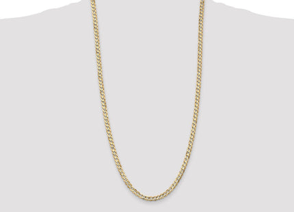 14K Open Concave Curb with Lobster Clasp Chain (Style LCR120-28)