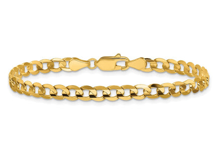14K Open Concave Curb with Lobster Clasp Bracelet (Style LCR120-7)
