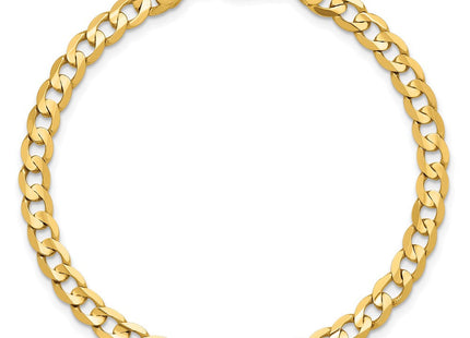 14K Open Concave Curb with Lobster Clasp Bracelet (Style LCR120-7)