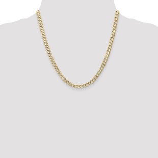 14K Open Concave Curb with Lobster Clasp Chain (Style LCR140-20)