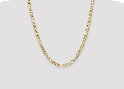 14K Open Concave Curb with Lobster Clasp Chain (Style LCR140-22)
