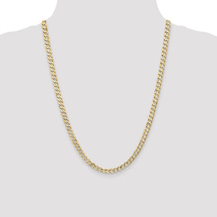 14K Open Concave Curb with Lobster Clasp Chain (Style LCR140-24)