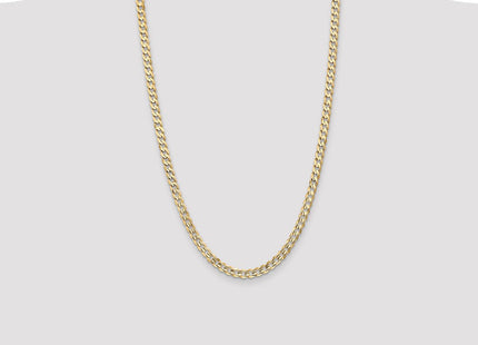 14K Open Concave Curb with Lobster Clasp Chain (Style LCR140-26)