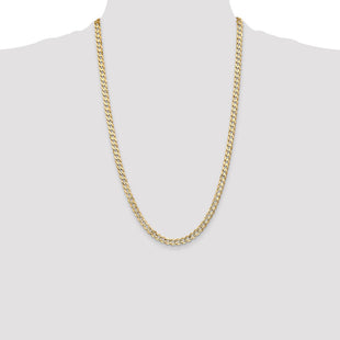 14K Open Concave Curb with Lobster Clasp Chain (Style LCR140-26)