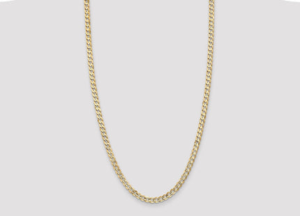 14K Open Concave Curb with Lobster Clasp Chain (Style LCR140-28)