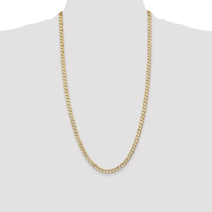 14K Open Concave Curb with Lobster Clasp Chain (Style LCR140-28)
