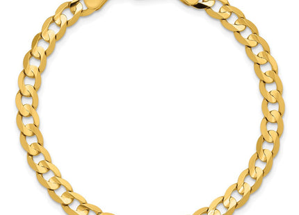 14K Open Concave Curb with Lobster Clasp Bracelet (Style LCR140-7)