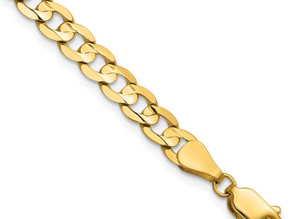 14K Open Concave Curb with Lobster Clasp Bracelet (Style LCR140-7)