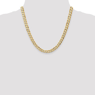 14K Open Concave Curb with Lobster Clasp Chain (Style LCR180-20)