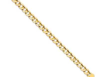 14K Open Concave Curb with Lobster Clasp Bracelet (Style LCR180-7)