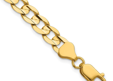 14K Open Concave Curb with Lobster Clasp Bracelet (Style LCR180-7)