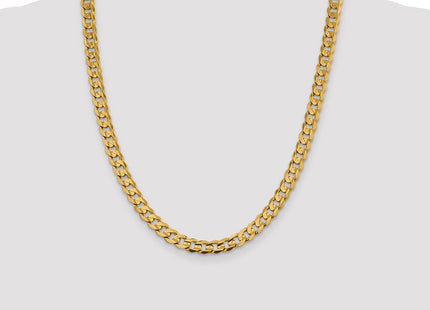14K Open Concave Curb with Lobster Clasp Chain (Style LCR200-22)