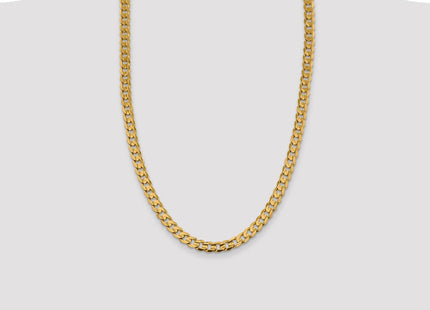 14K Open Concave Curb with Lobster Clasp Chain (Style LCR200-26)