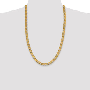 14K Open Concave Curb with Lobster Clasp Chain (Style LCR200-26)