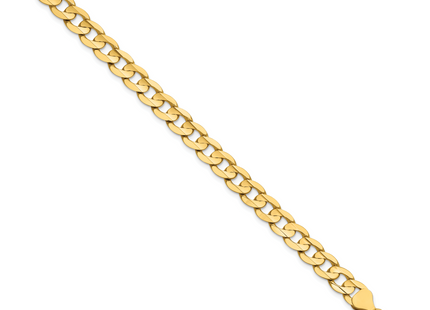 14K Open Concave Curb with Lobster Clasp Bracelet, 7 x 7.5mm