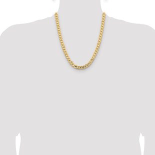 14K Open Concave Curb with Lobster Clasp Chain (Style LCR220-22)