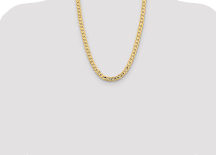14K Open Concave Curb with Lobster Clasp Chain (Style LCR220-24)