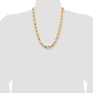 14K Open Concave Curb with Lobster Clasp Chain (Style LCR220-24)