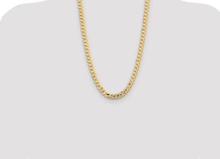 14K Open Concave Curb with Lobster Clasp Chain (Style LCR220-26)