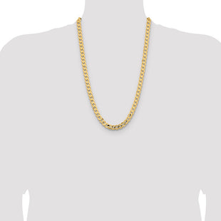 14K Open Concave Curb with Lobster Clasp Chain (Style LCR220-26)