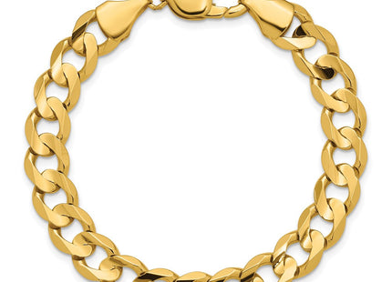 14K Open Concave Curb with Lobster Clasp Bracelet (Style LCR220-7)