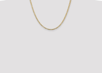 14K Concave Open Figaro with Lobster Clasp Chain (Style LFG080-20)