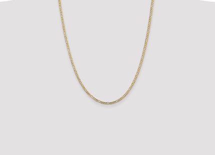 14K Concave Open Figaro with Lobster Clasp Chain (Style LFG080-24)