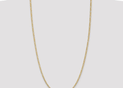 14K Concave Open Figaro with Lobster Clasp Chain (Style LFG080-30)