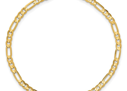 14K Concave Open Figaro with Lobster Clasp Bracelet (Style LFG080-7)
