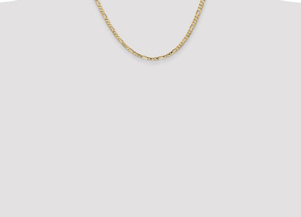 14K Concave Open Figaro with Lobster Clasp Chain (Style LFG100-18)