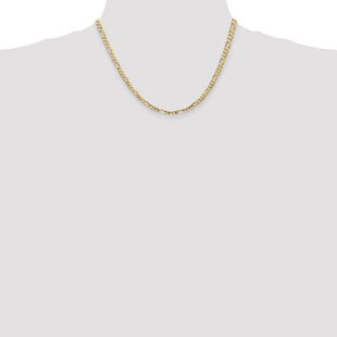 14K Concave Open Figaro with Lobster Clasp Chain (Style LFG100-18)