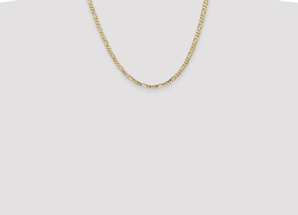 14K Concave Open Figaro with Lobster Clasp Chain (Style LFG100-20)