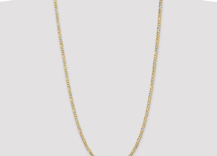 14K Concave Open Figaro with Lobster Clasp Chain (Style LFG100-30)