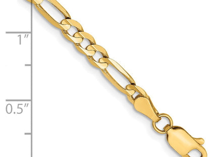 14K Concave Open Figaro with Lobster Clasp Bracelet (Style LFG100-7)