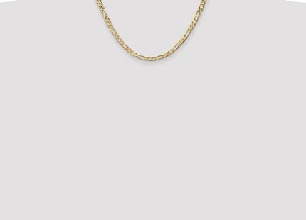 14K Concave Open Figaro with Lobster Clasp Chain (Style LFG120-18)