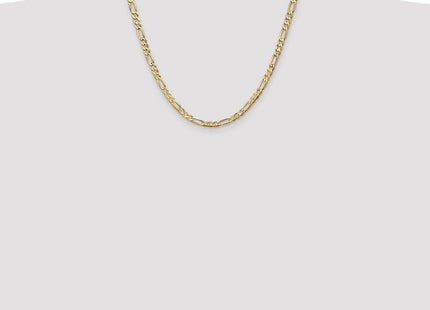14K Concave Open Figaro with Lobster Clasp Chain (Style LFG120-20)