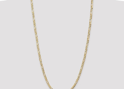 14K Concave Open Figaro with Lobster Clasp Chain (Style LFG120-30)
