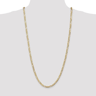 14K Concave Open Figaro with Lobster Clasp Chain (Style LFG120-30)