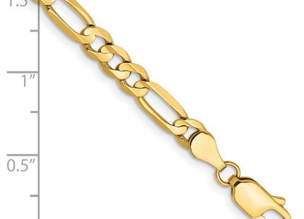 14K Concave Open Figaro with Lobster Clasp Bracelet (Style LFG120-7)