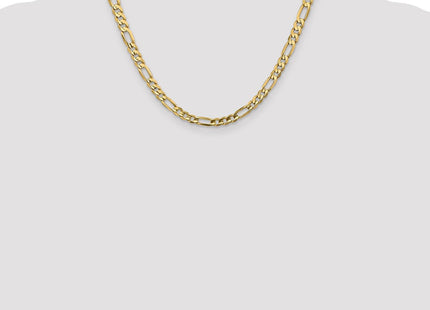 14K Concave Open Figaro with Lobster Clasp Chain (Style LFG140-18)