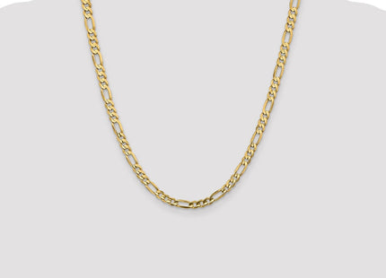 14K Concave Open Figaro with Lobster Clasp Chain (Style LFG140-22)