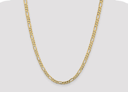 14K Concave Open Figaro with Lobster Clasp Chain (Style LFG140-24)