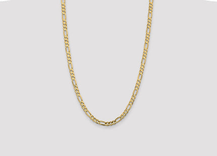 14K Concave Open Figaro with Lobster Clasp Chain (Style LFG140-26)
