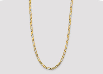 14K Concave Open Figaro with Lobster Clasp Chain (Style LFG140-28)