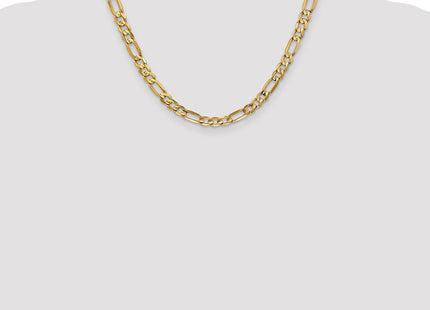14K Concave Open Figaro with Lobster Clasp Chain (Style LFG160-18)