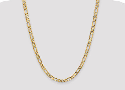 14K Concave Open Figaro with Lobster Clasp Chain (Style LFG160-24)